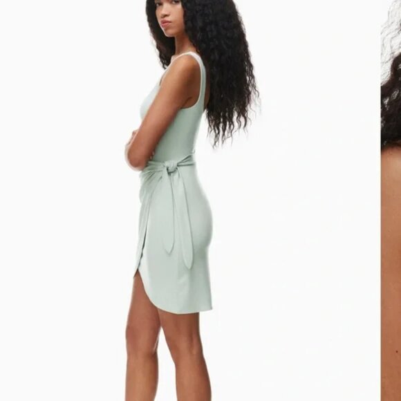NWT - Aritzia - Wilfred - New Saturn Mini Dress - Cool Iced Mint S (Small) - Picture 2 of 5